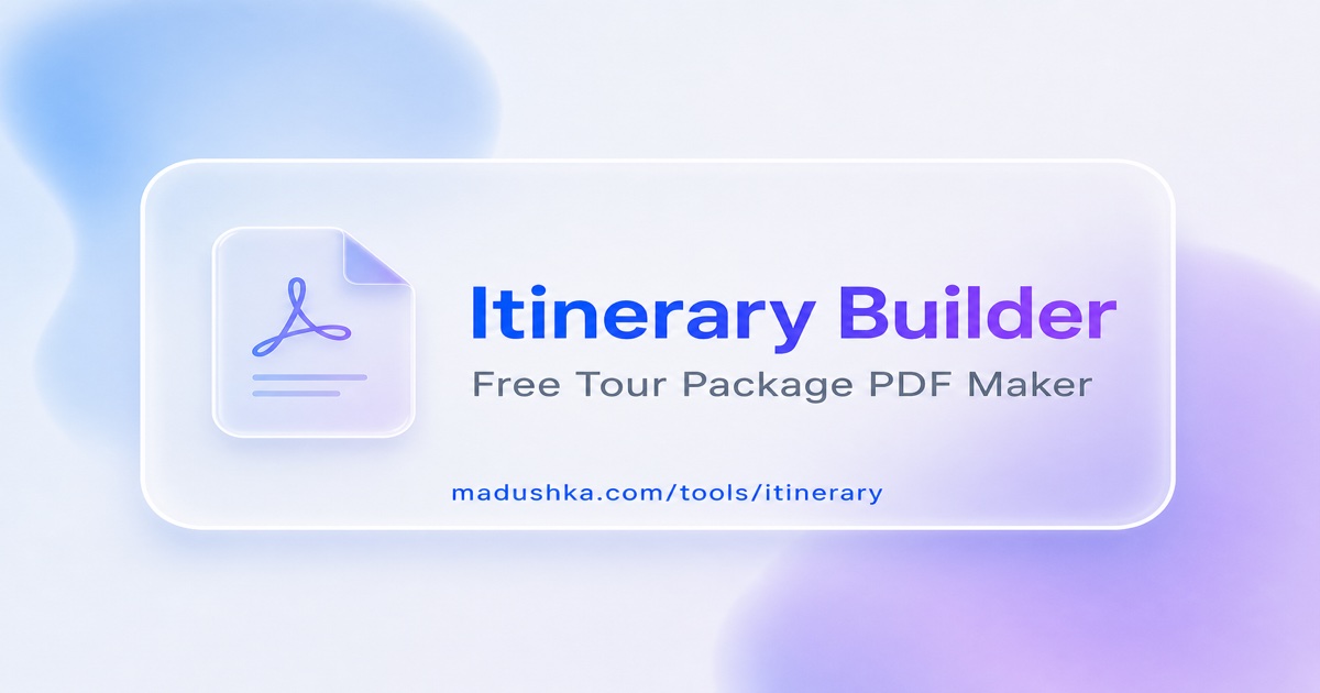 Itinerary PDF Builder preview